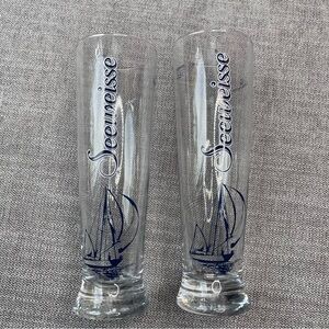 Seeweisse Leibinger 9” inch German Beer Glasses Set of 2